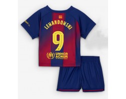 Barcelona Robert Lewandowski #9 Hemmaställ Barn 2025-26 Kortärmad (+ Korta byxor)
